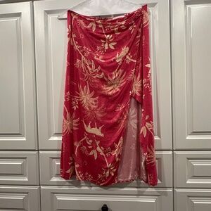 Olivaceous Faux Wrap Summer Skirt-Size Leg‎